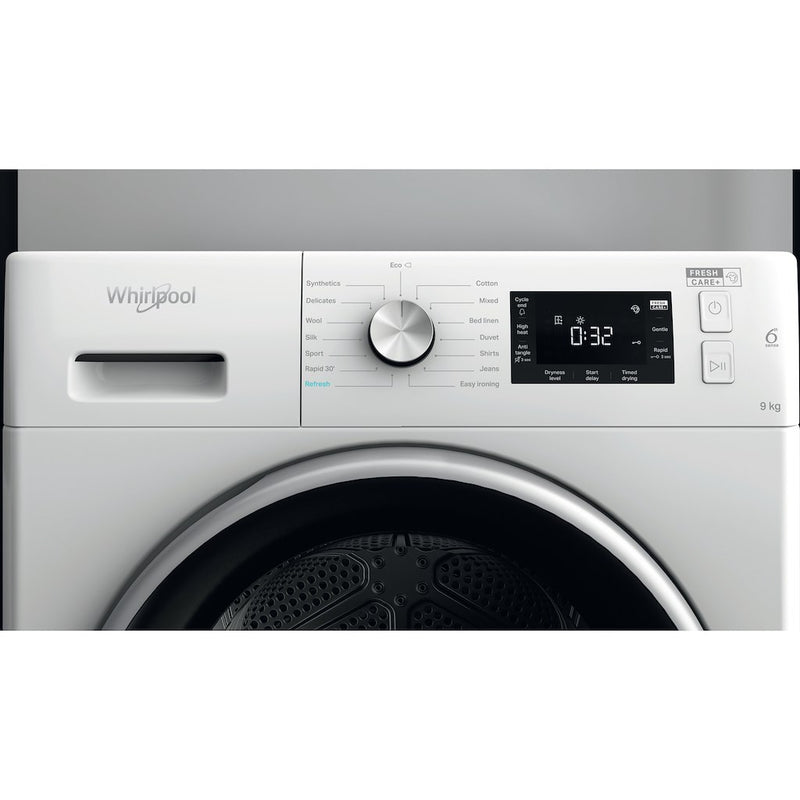 Whirlpool Heat Pump Tumble Dryer: Freestanding, 9kg - FFT M22 9X2B UK (Discontinued)