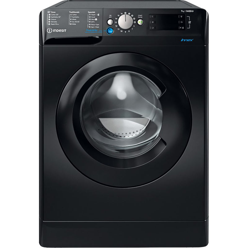 Indesit Innex BWE 71452 K UK N 7kg Black Washing Machine - 1400rpm (Discontinued)