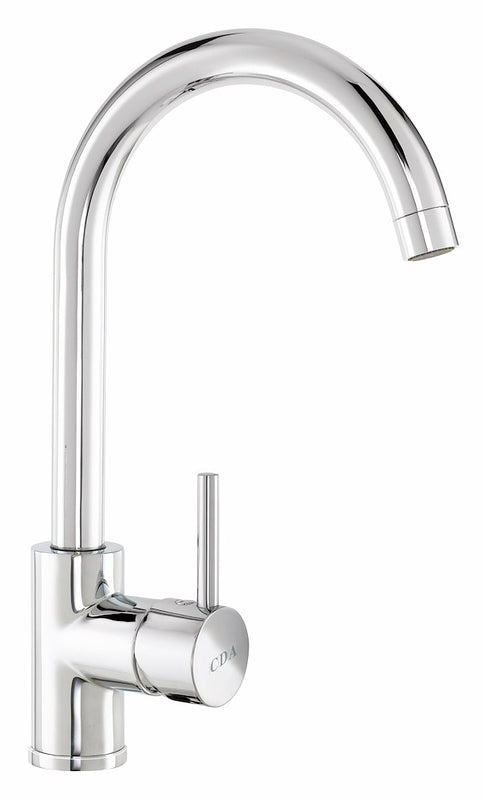 CDA TC57CH Side Single Lever Tap with Swan Neck Spout