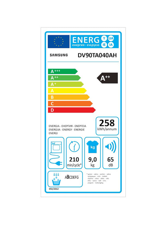 Samsung Series 5 DV90TA040AH/EU 9kg Heat Pump Tumble Dryer (Discontinued)