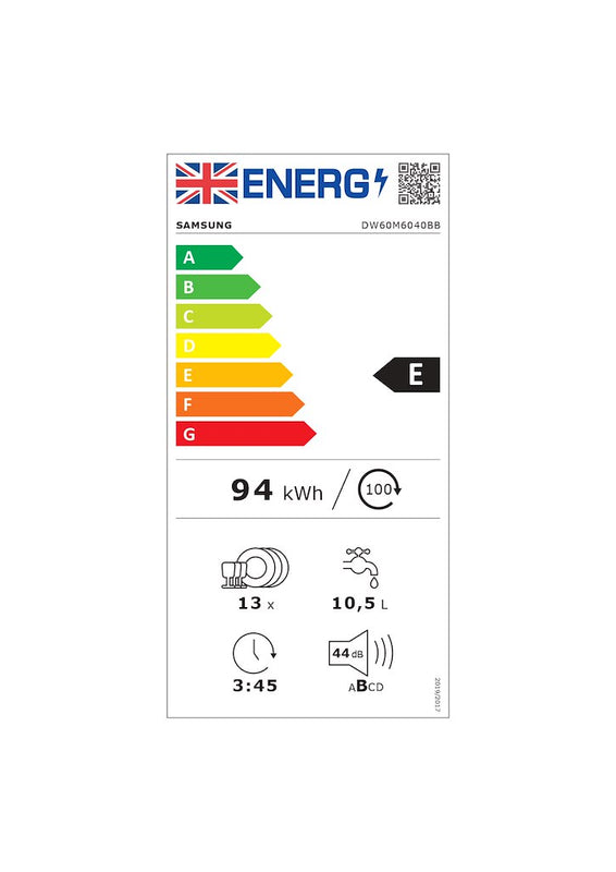 Samsung DW60M6040BB/EU 60cm Built-In Dishwasher (Discontinued)