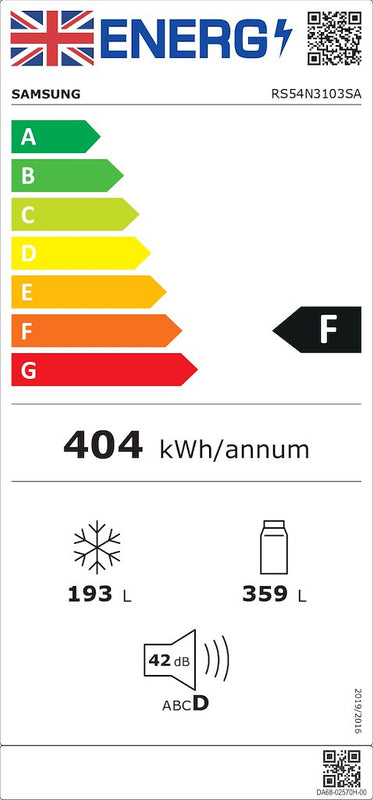Samsung RS54N3103SA/EU RS3000 American Fridge Freezer (Discontinued)