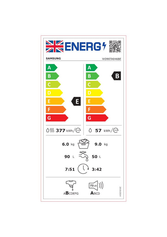 Samsung Series 5 WD90TA046BE ecobubble 9kg/6kg Washer Dryer - 1400rpm - White (Discontinued)